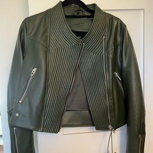 Blank NYC forest green faux leather jacket size small. New with tags.
